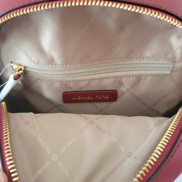 Michael Kors Jaycee Medium Zip Pocket Backpack MK Cherry - Picture 8 of 9